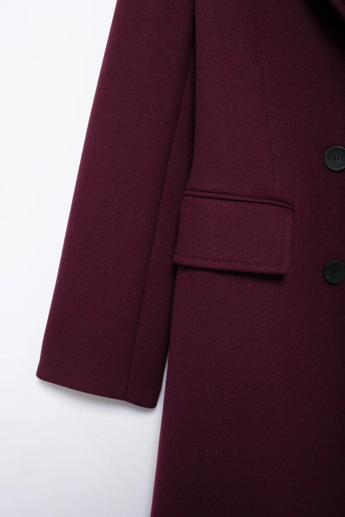 TRAFZA  Burgundy Woolen Coat