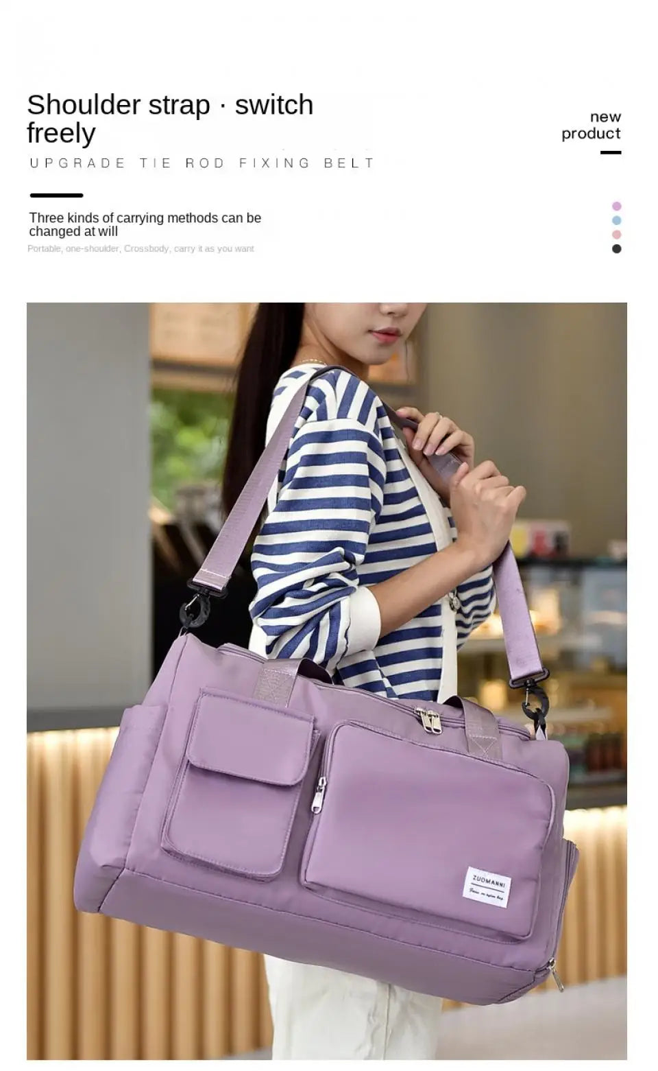 Large Capacity Weekender Overnight Duffle Bag