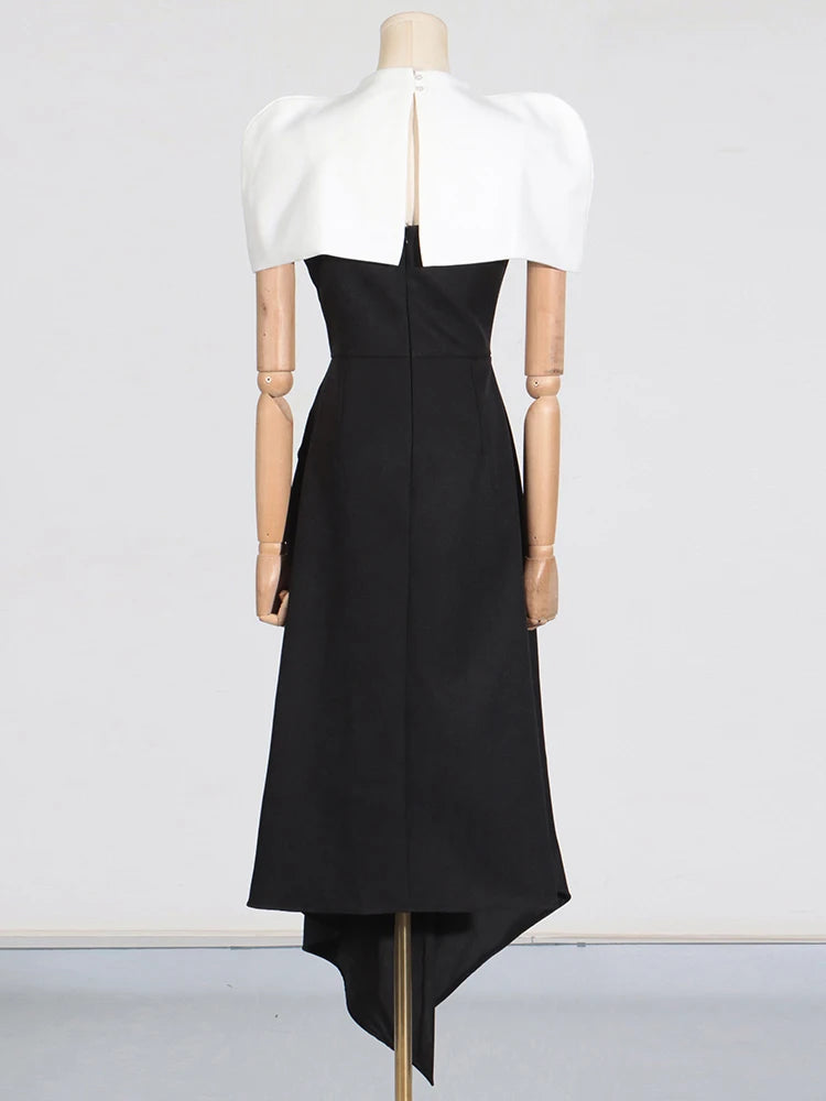 VGH Spliced Shawl Long Dress