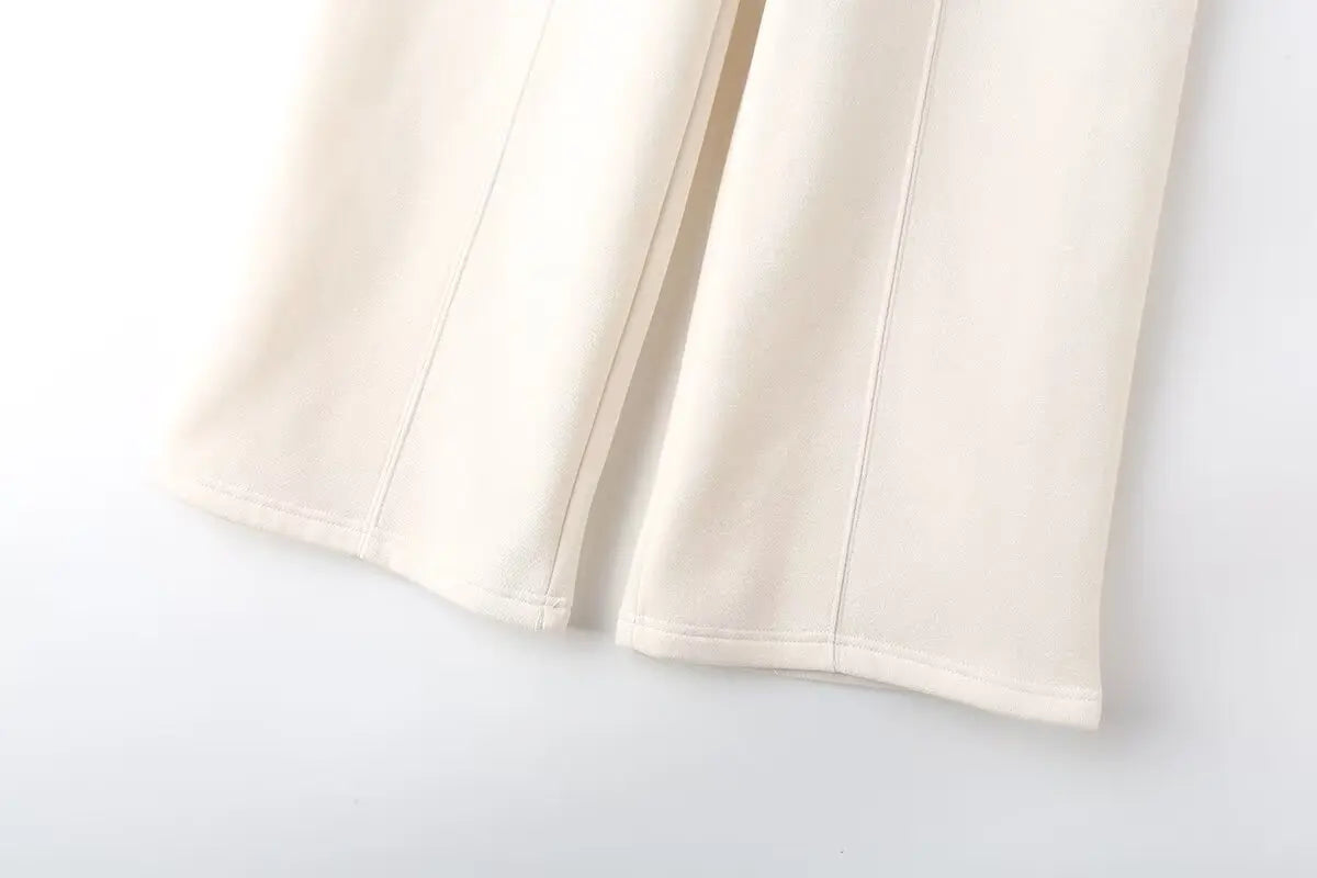 TRAFZA  Fall 2-Piece Bomber Jacket And Wide Leg Pants
