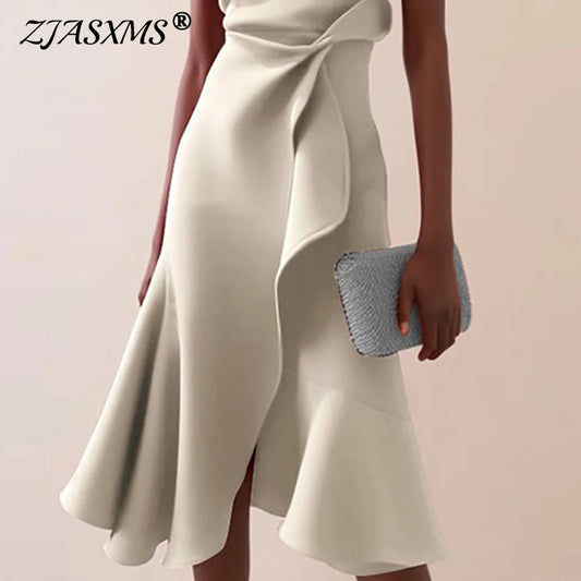 Sleeveless Knot Ruffle Dress