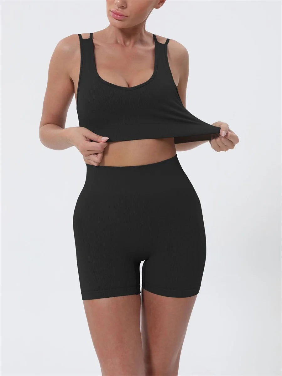 Women’s Summer Sleeveless Crop Top & Shorts Set