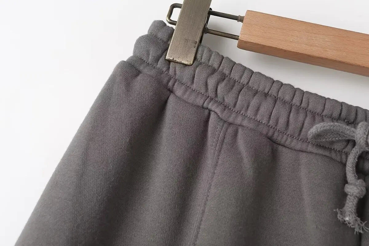 TRAFZA  Fall 2-Piece Bomber Jacket And Wide Leg Pants