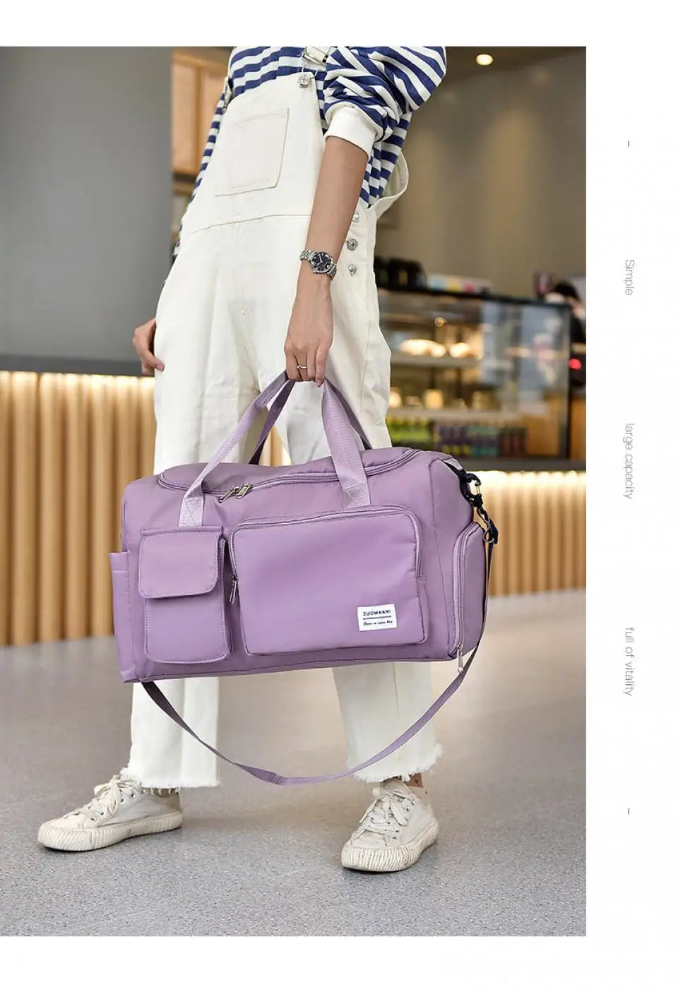 Large Capacity Weekender Overnight Duffle Bag