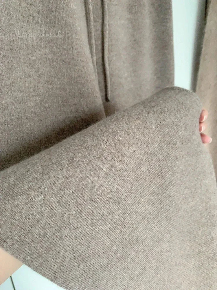 Wool Knitted Wide-leg Trousers