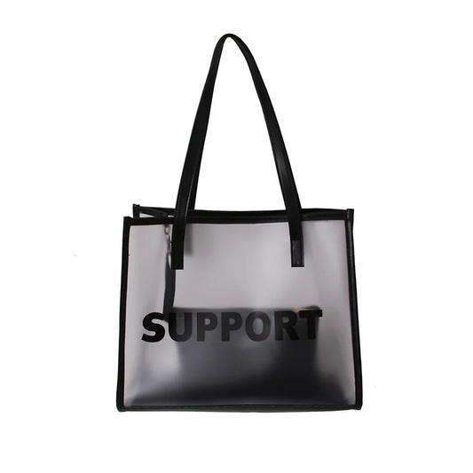 Clear PVC Tote Handbag with Zipper Pouch – Large Capacity