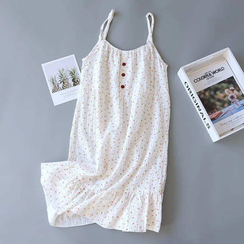 Long Pure Cotton Nightgown