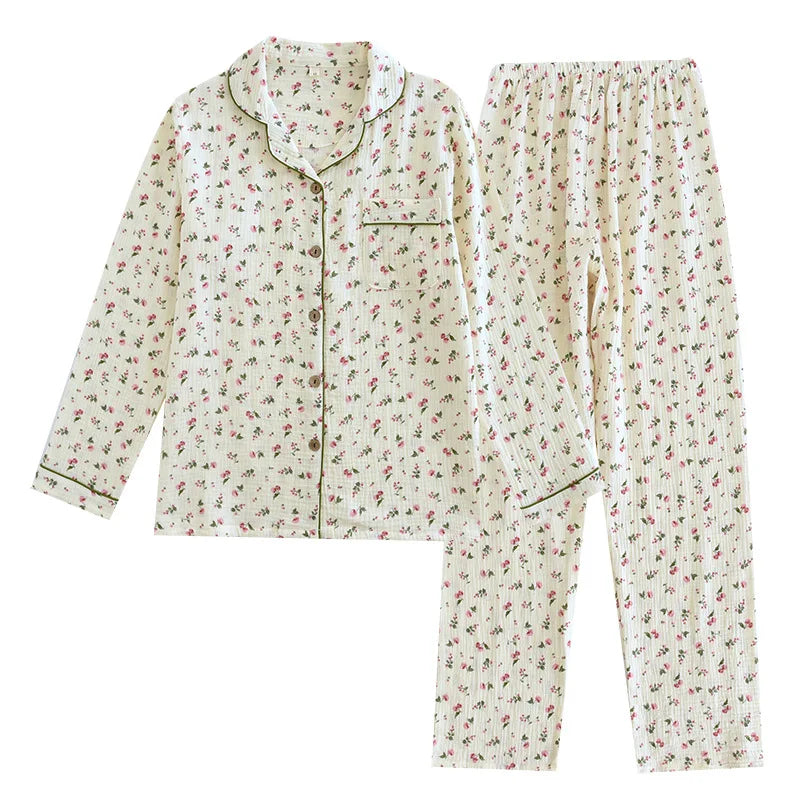 2025 Pajama Set 100% Cotton Crepe
