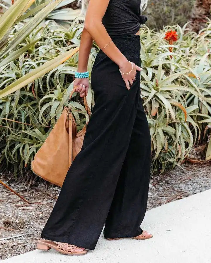 Women's casual pants with drawstring