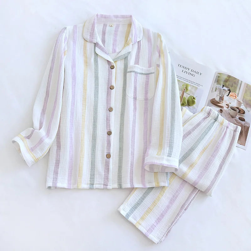 2025 Pajama Set 100% Cotton Crepe