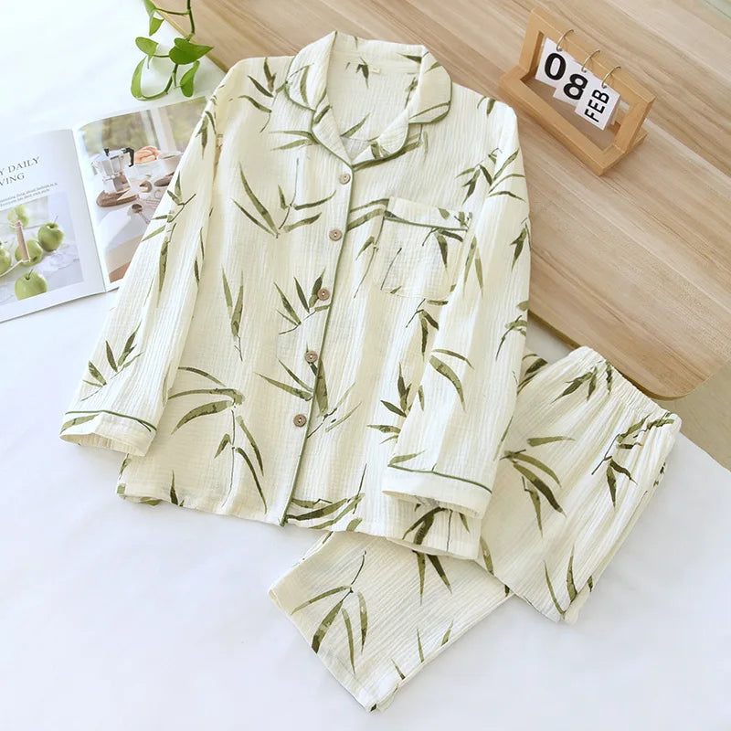 2025 Pajama Set 100% Cotton Crepe