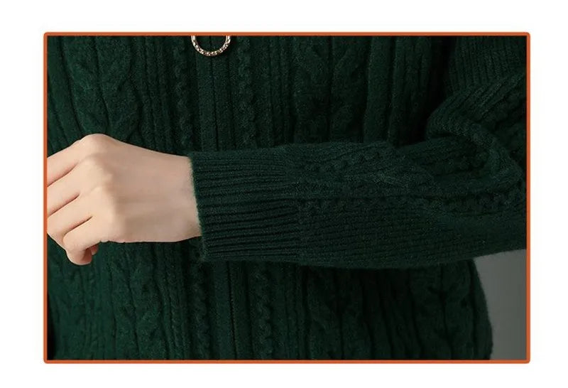 Zipper Knitted Cardigan Sweater