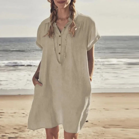 Plus Size Summer Cotton and Linen Dress