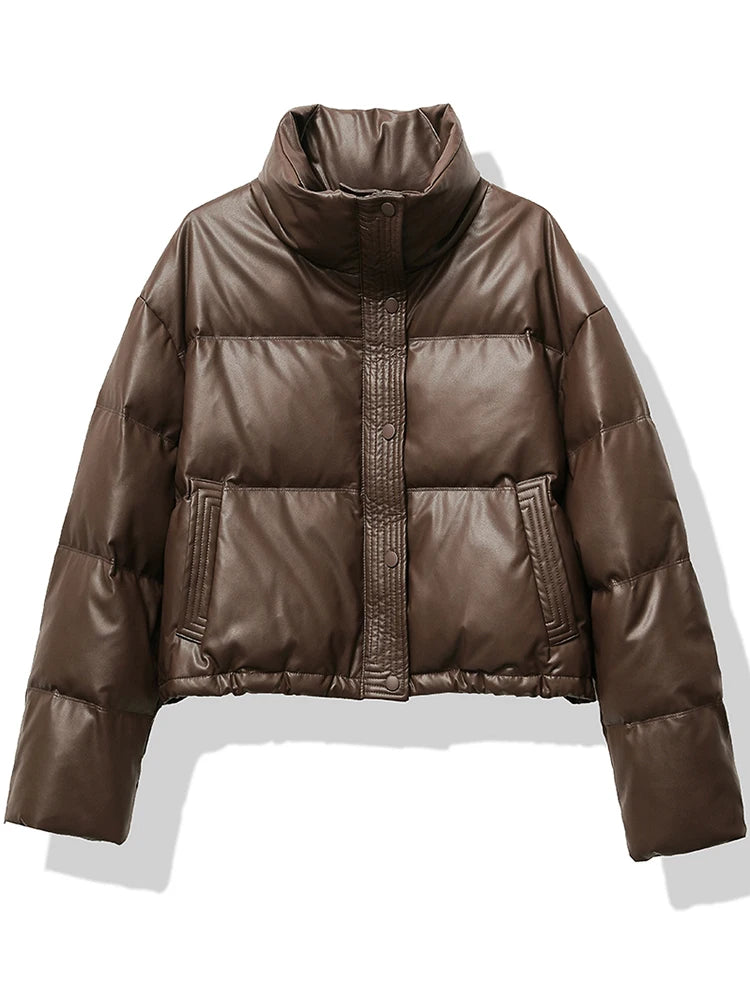 Mock Neck Casual Down Jacket