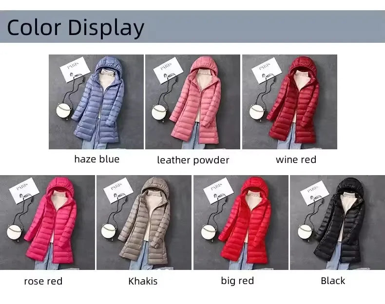 Plus Size Lightweight Packable Long Puffer Jacket