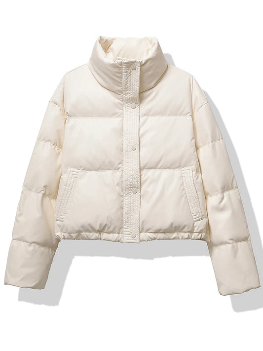 Mock Neck Casual Down Jacket