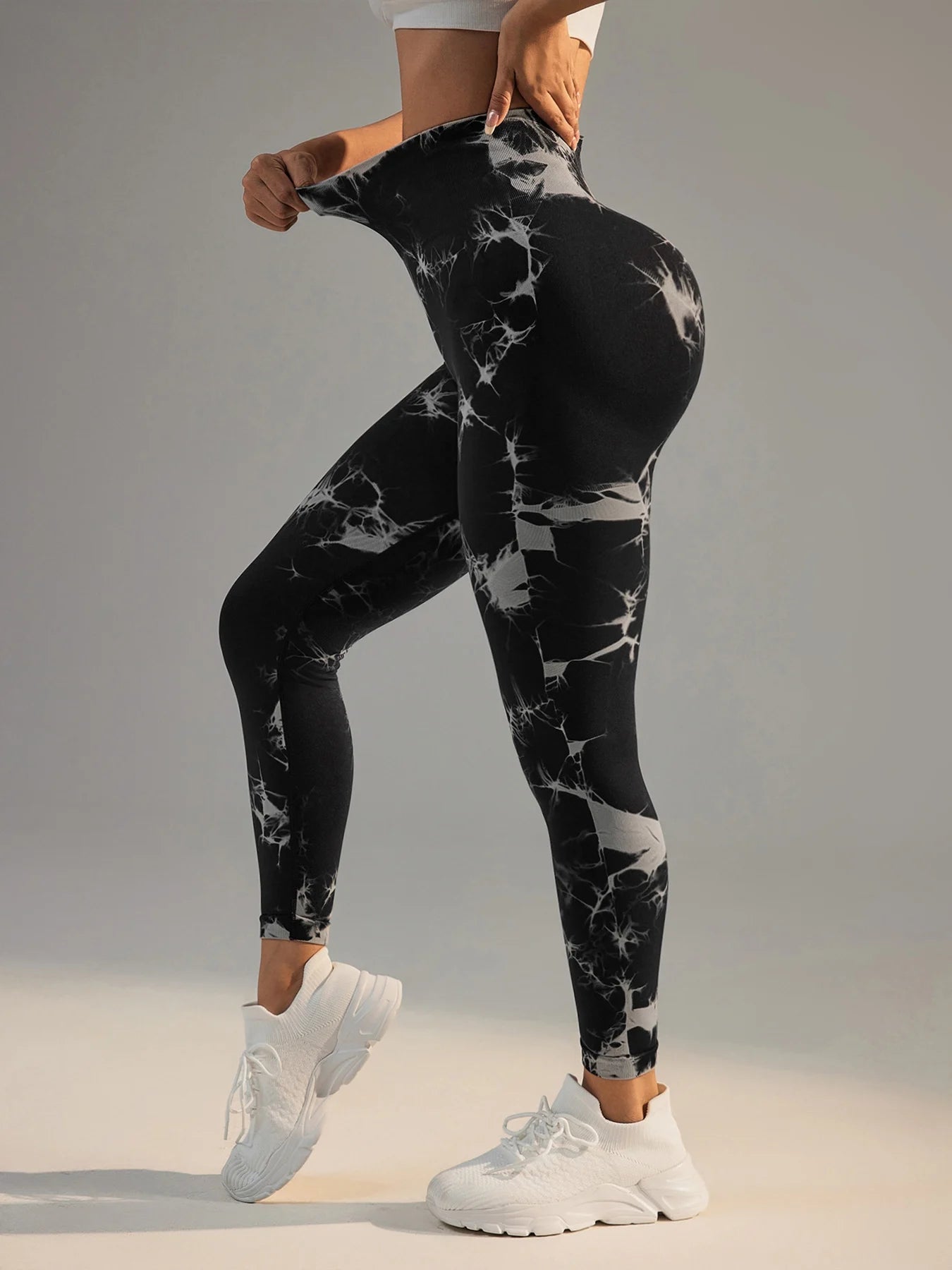 Women's tie dye seamless leggings