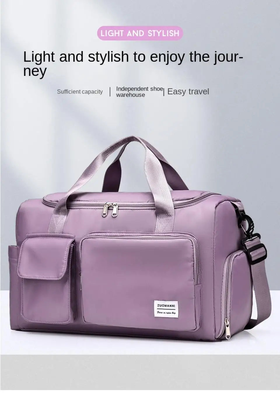 Large Capacity Weekender Overnight Duffle Bag