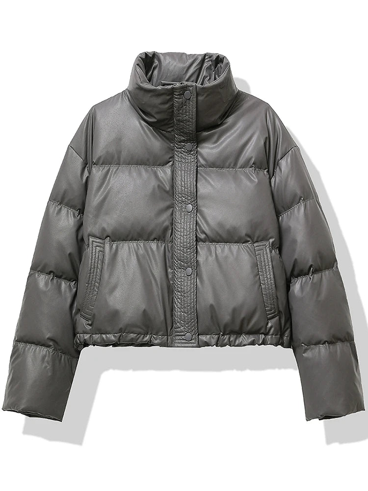 Mock Neck Casual Down Jacket