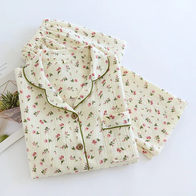 2025 Pajama Set 100% Cotton Crepe
