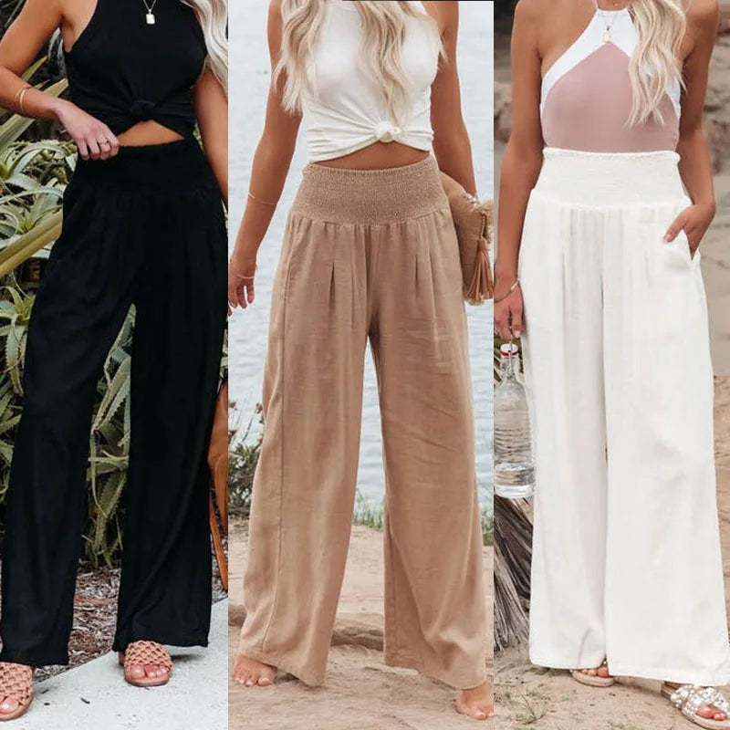 Women's casual pants with drawstring