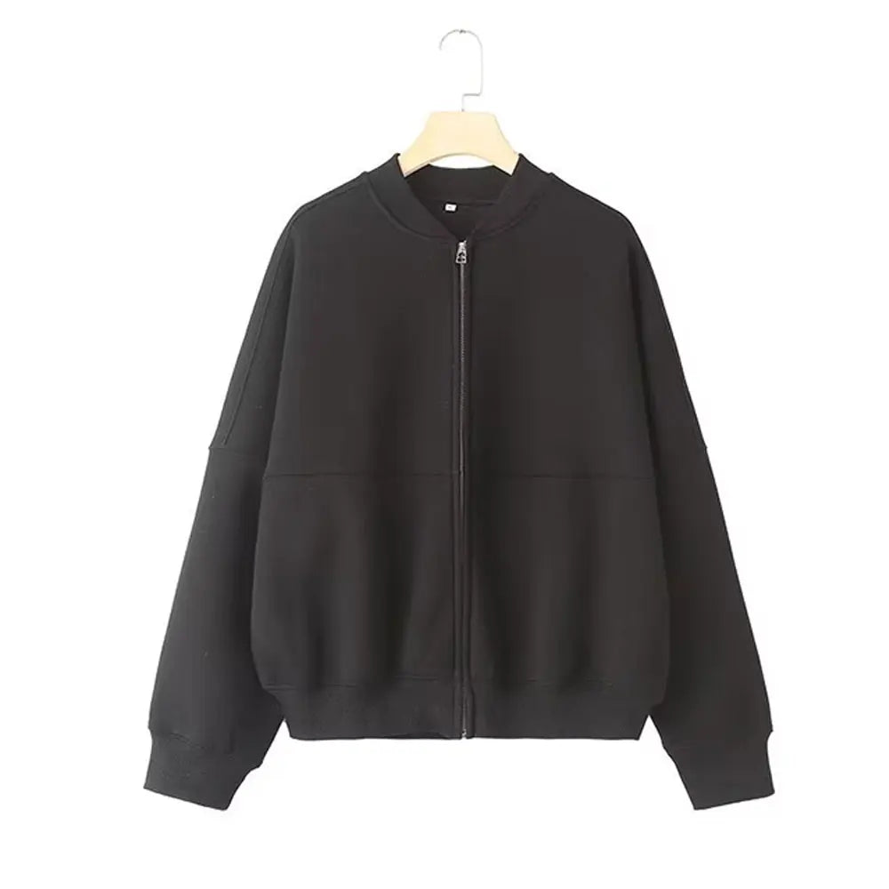 TRAFZA  Fall 2-Piece Bomber Jacket And Wide Leg Pants