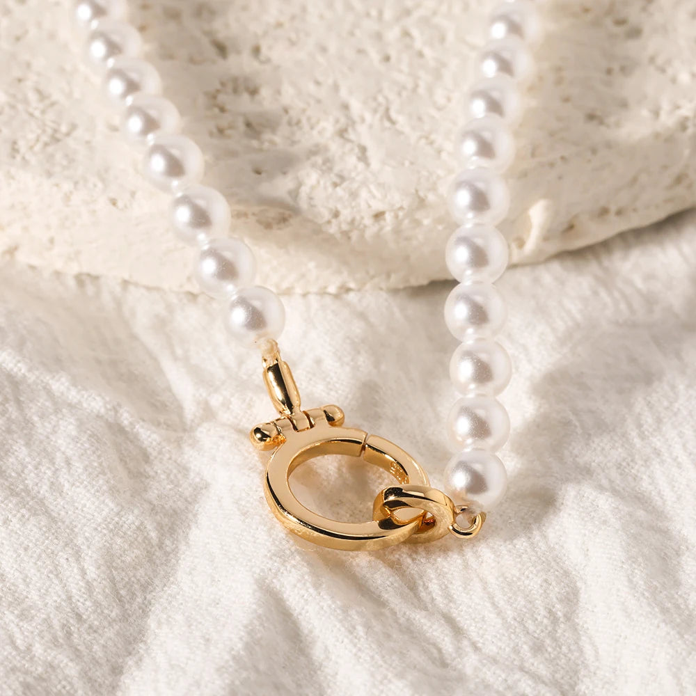 18K Gold Plated Freshwater Pearl Beaded Choker Necklace