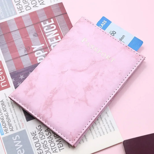 Marble Pattern Travel Passport Cover