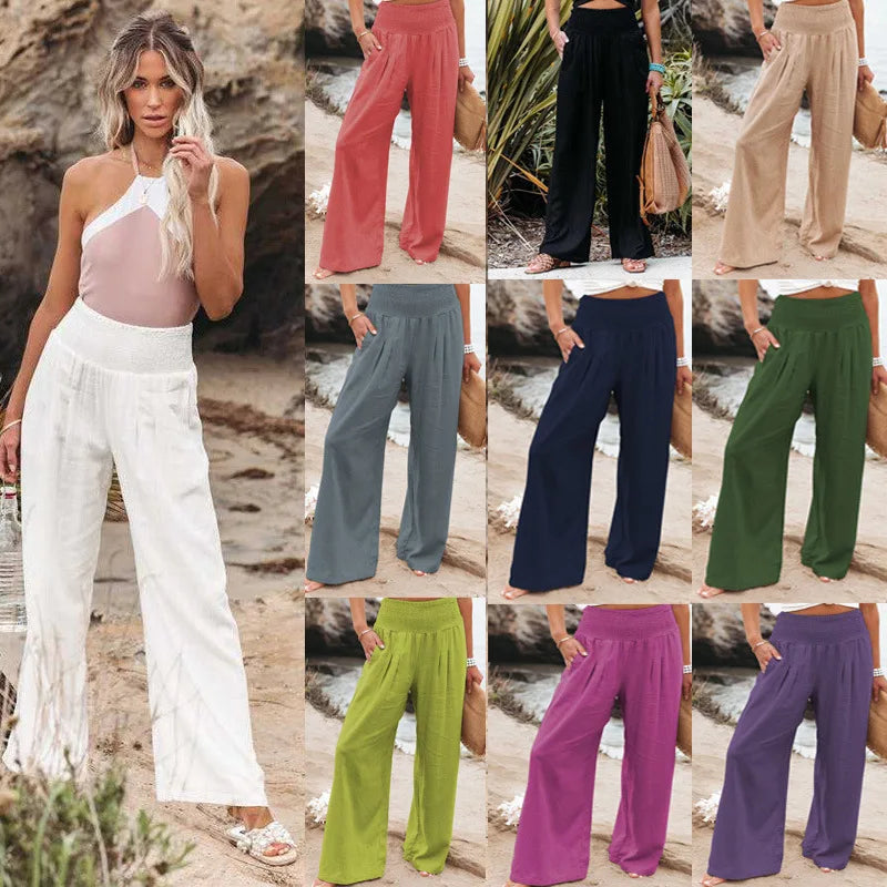 Women's casual pants with drawstring
