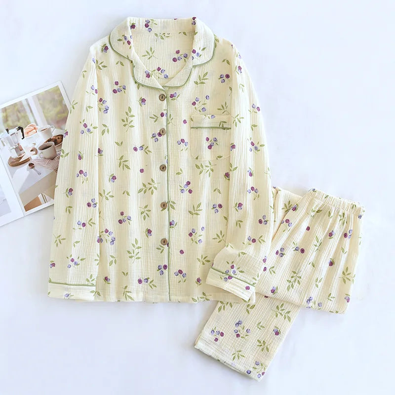 2025 Pajama Set 100% Cotton Crepe