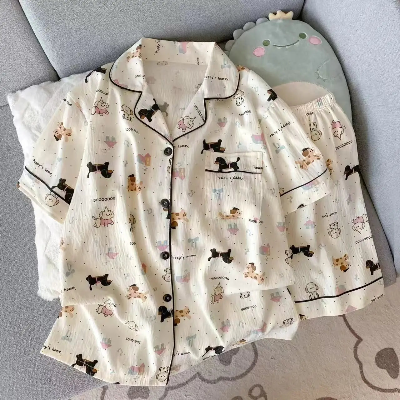 Cotton Pajama Set Top and Shorts