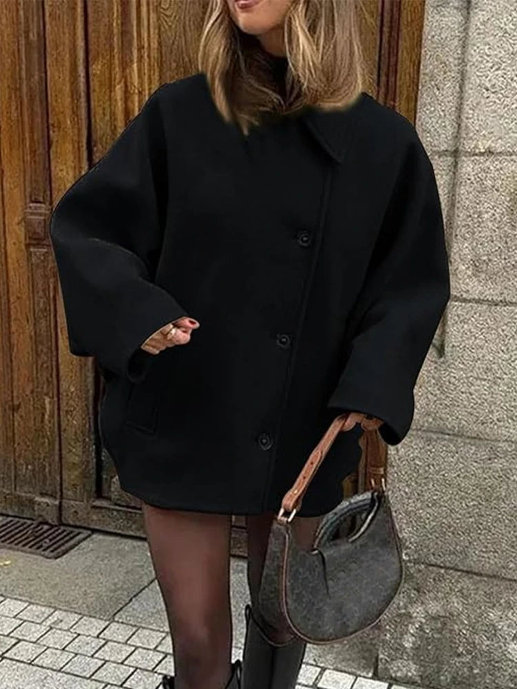 Oblique Button Loose Jacket / Coat