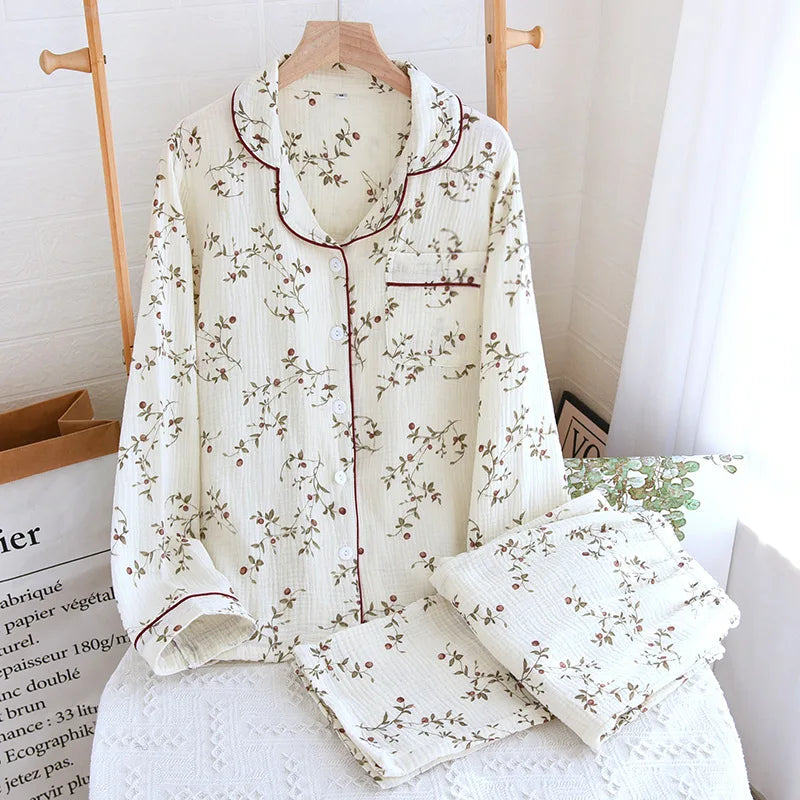 2025 Pajama Set 100% Cotton Crepe
