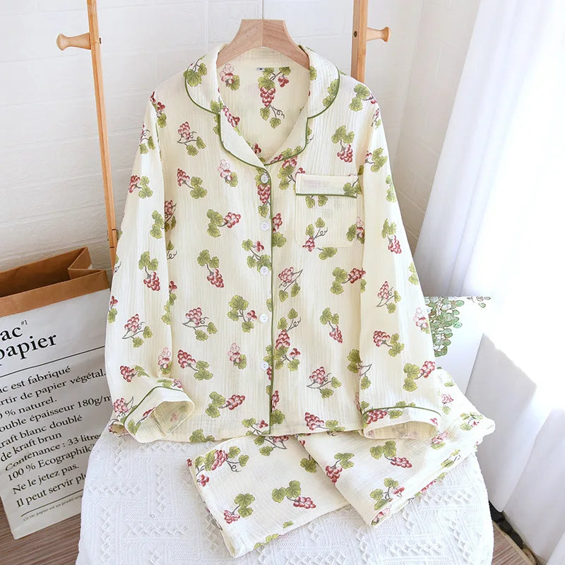 2025 Pajama Set 100% Cotton Crepe