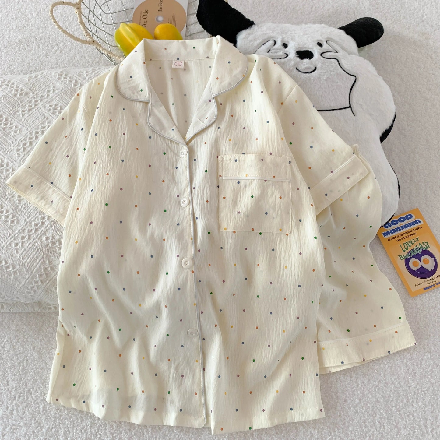 Cotton Pajama Set Top and Shorts