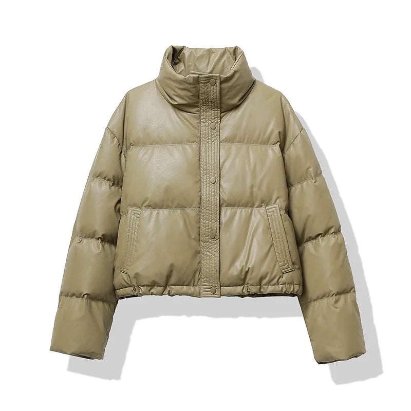 Mock Neck Casual Down Jacket