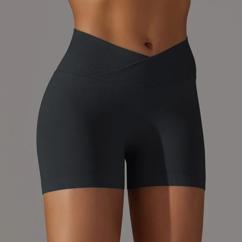 3-Piece Women’s High Waist Peach Hip Sports Shorts Set