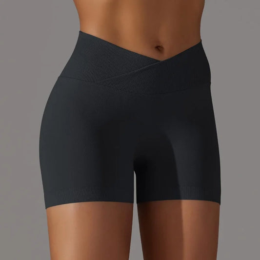 3-Piece Women’s High Waist Peach Hip Sports Shorts Set