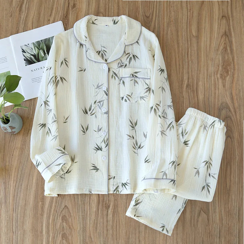 2025 Pajama Set 100% Cotton Crepe