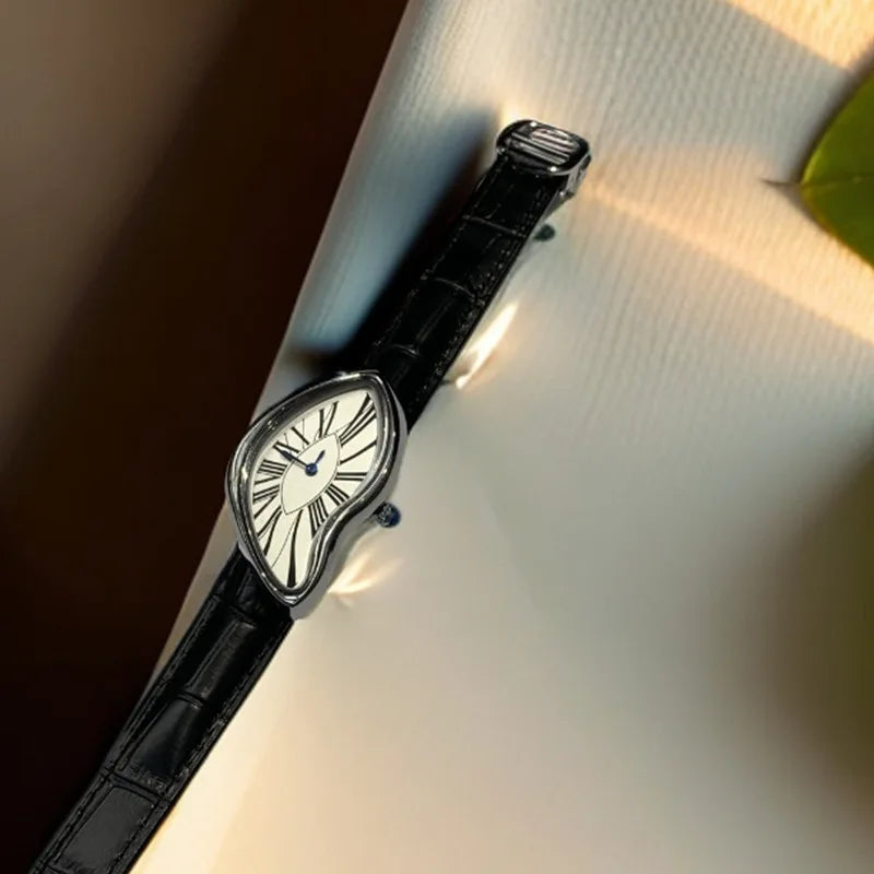 Medieval Alien Y2K Twist Quartz Leather Strap Watch