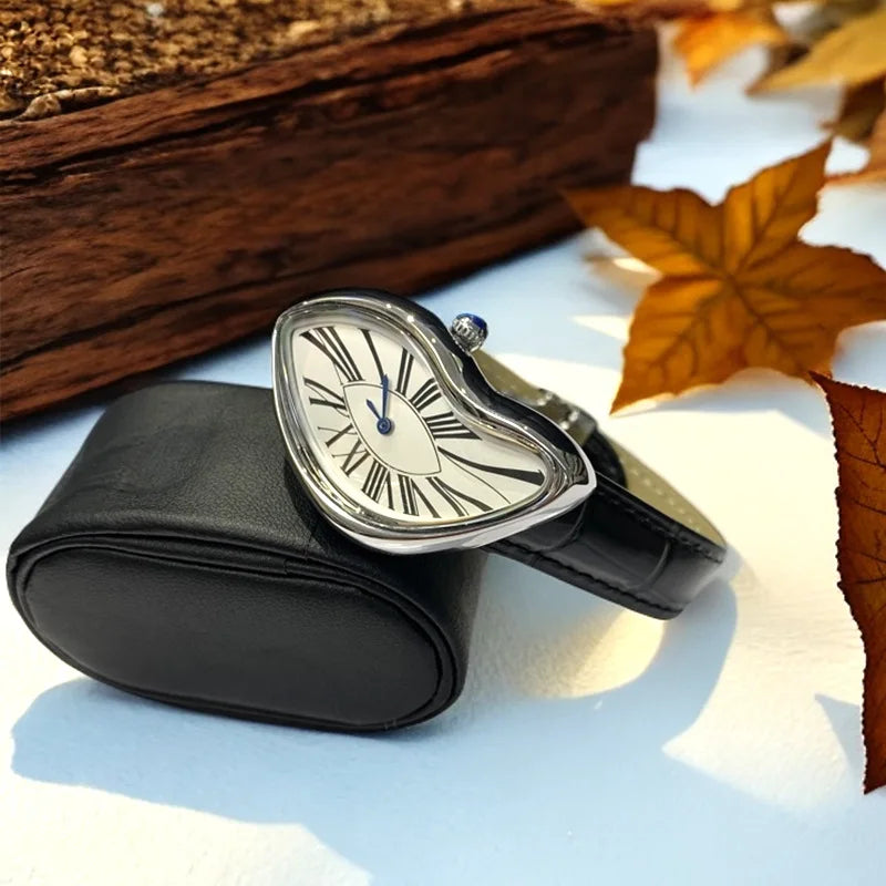 Medieval Alien Y2K Twist Quartz Leather Strap Watch
