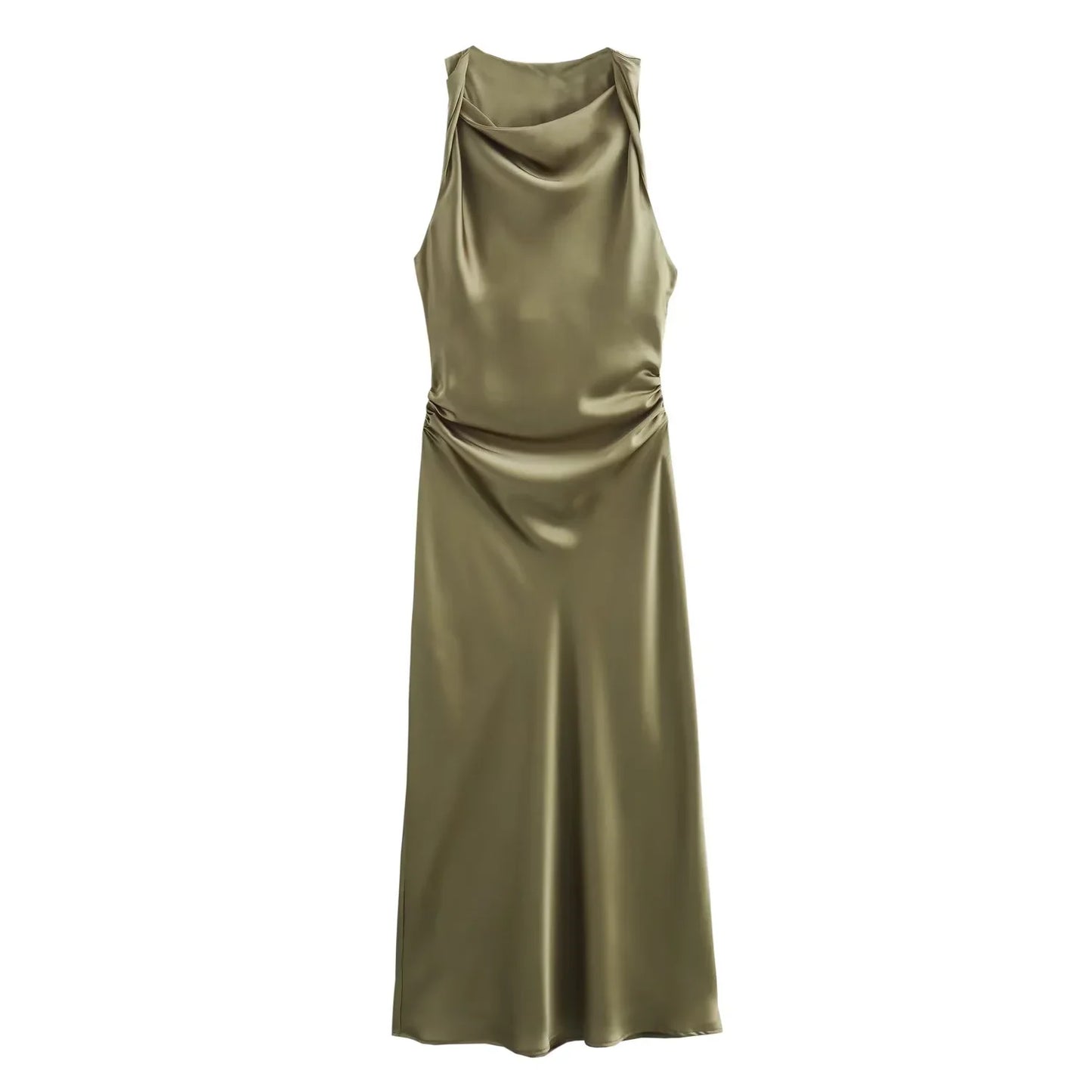 TRAF Satin Long Dress