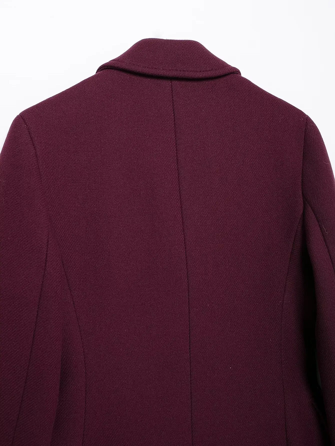 TRAFZA  Burgundy Woolen Coat