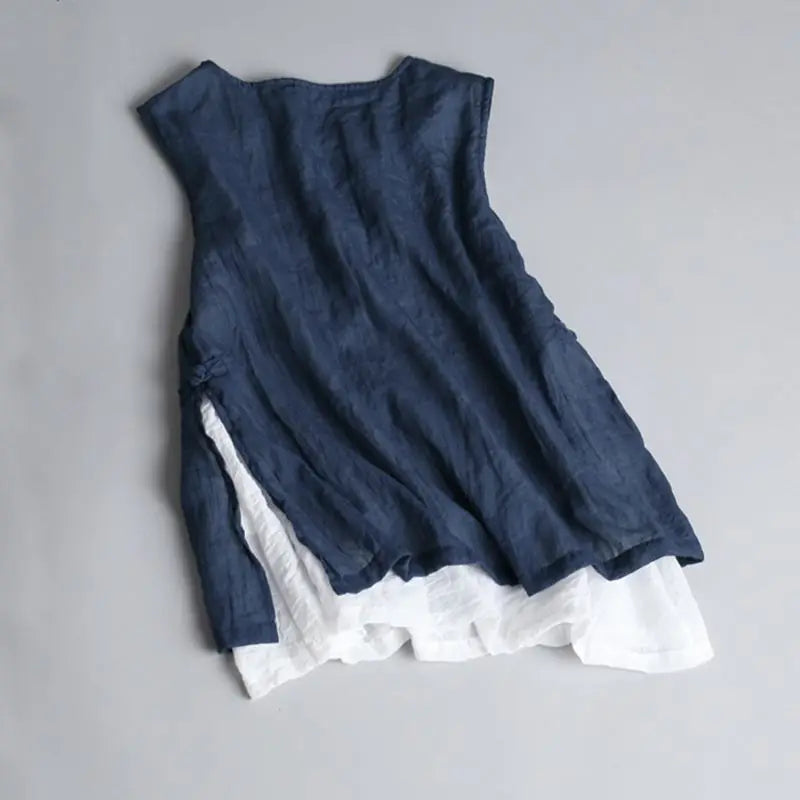 ZANZEA  Double Layer Sleeveless Tops
