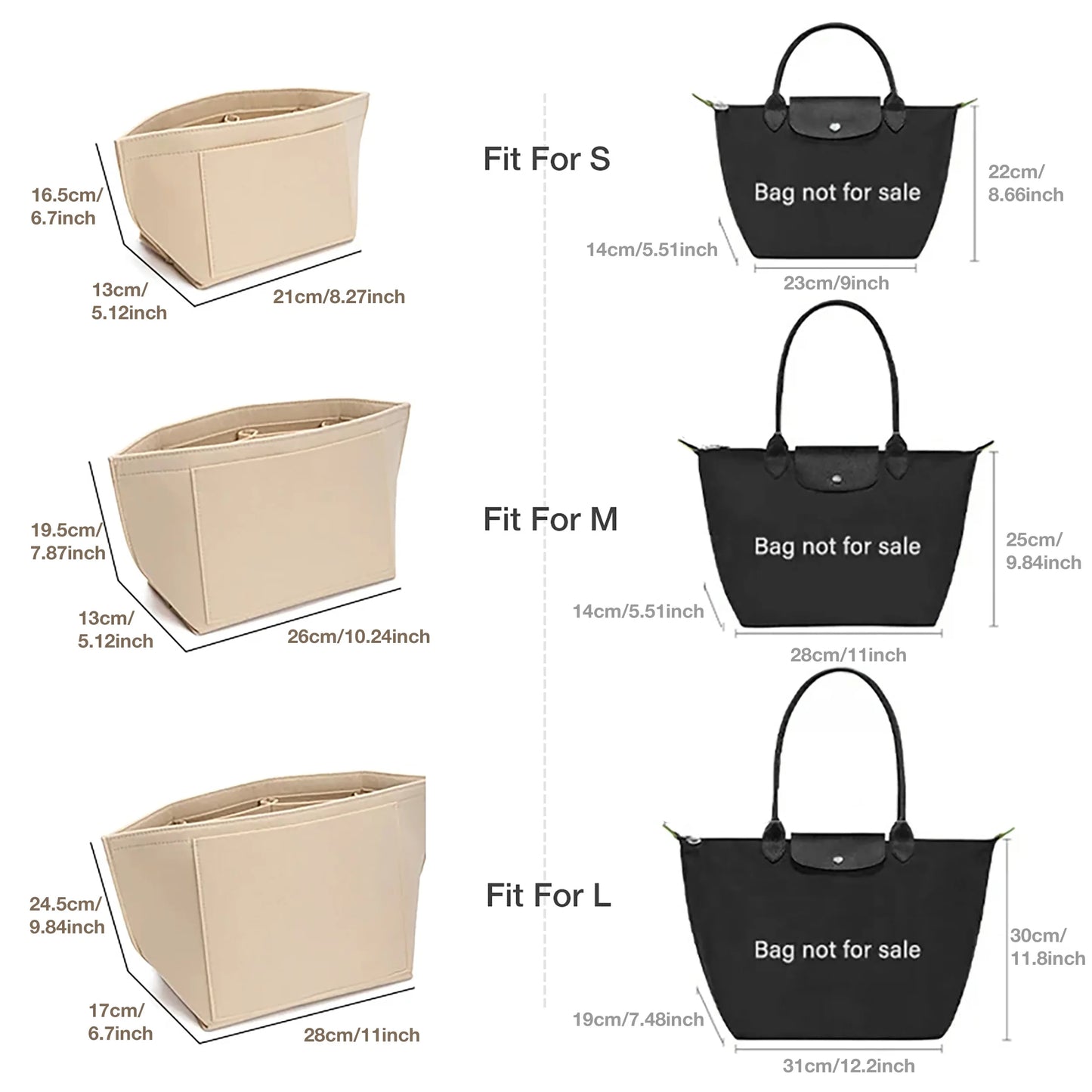 Felt Purse Organizer Insert