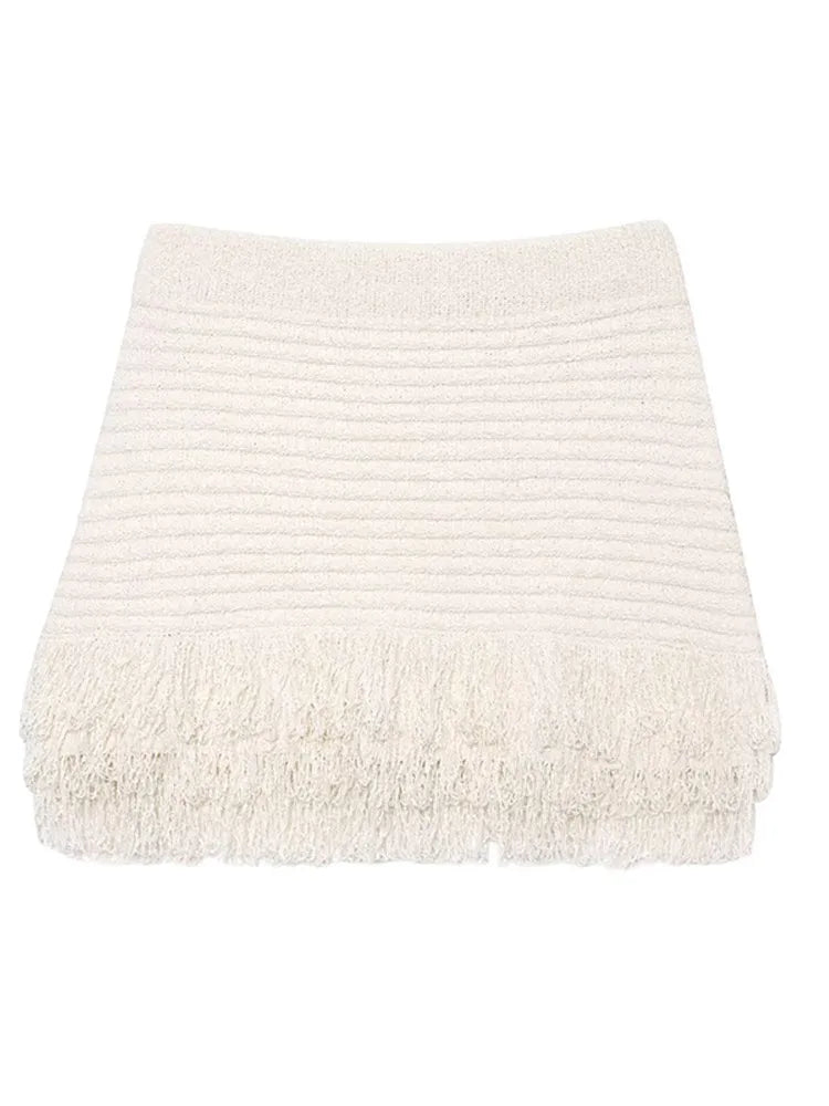 2 Piece Knit Short Skirt Set