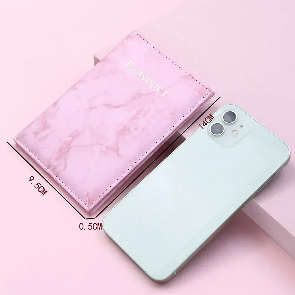 Marble Pattern Travel Passport Cover