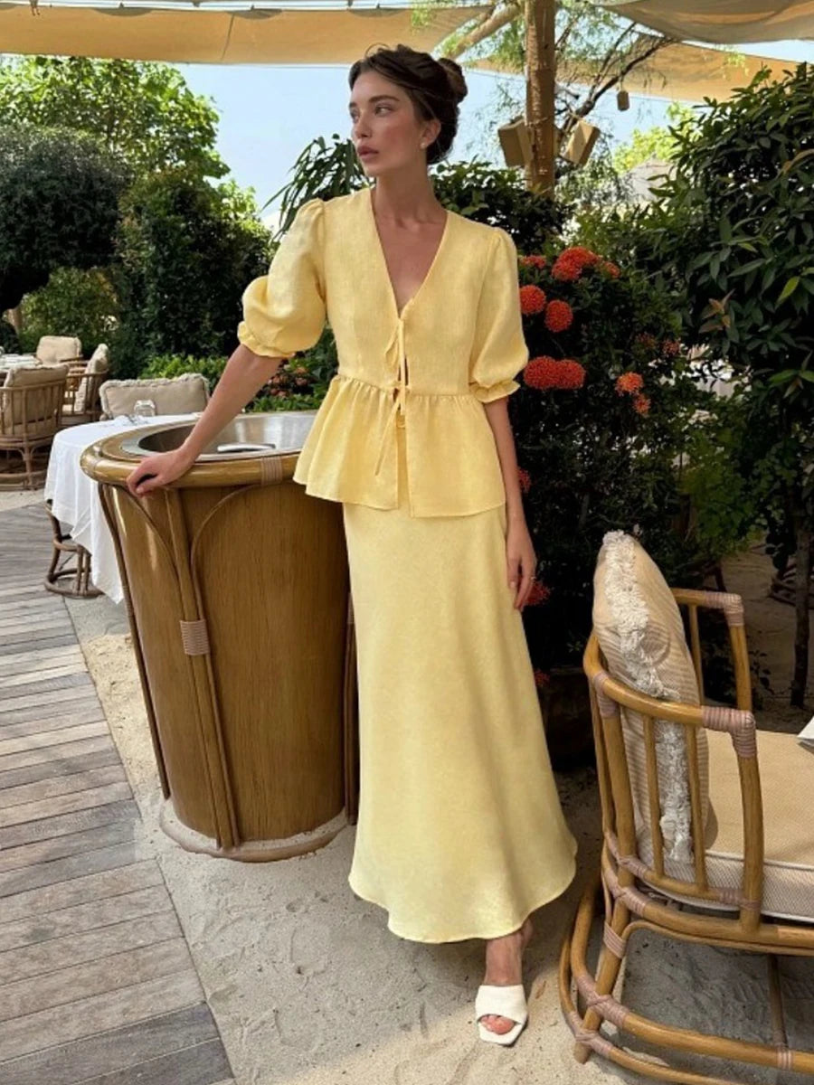 Bornladies 100% Cotton Shirt And Skirt Set