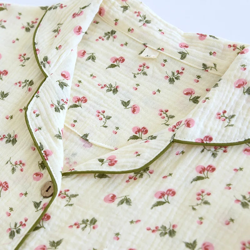 2025 Pajama Set 100% Cotton Crepe