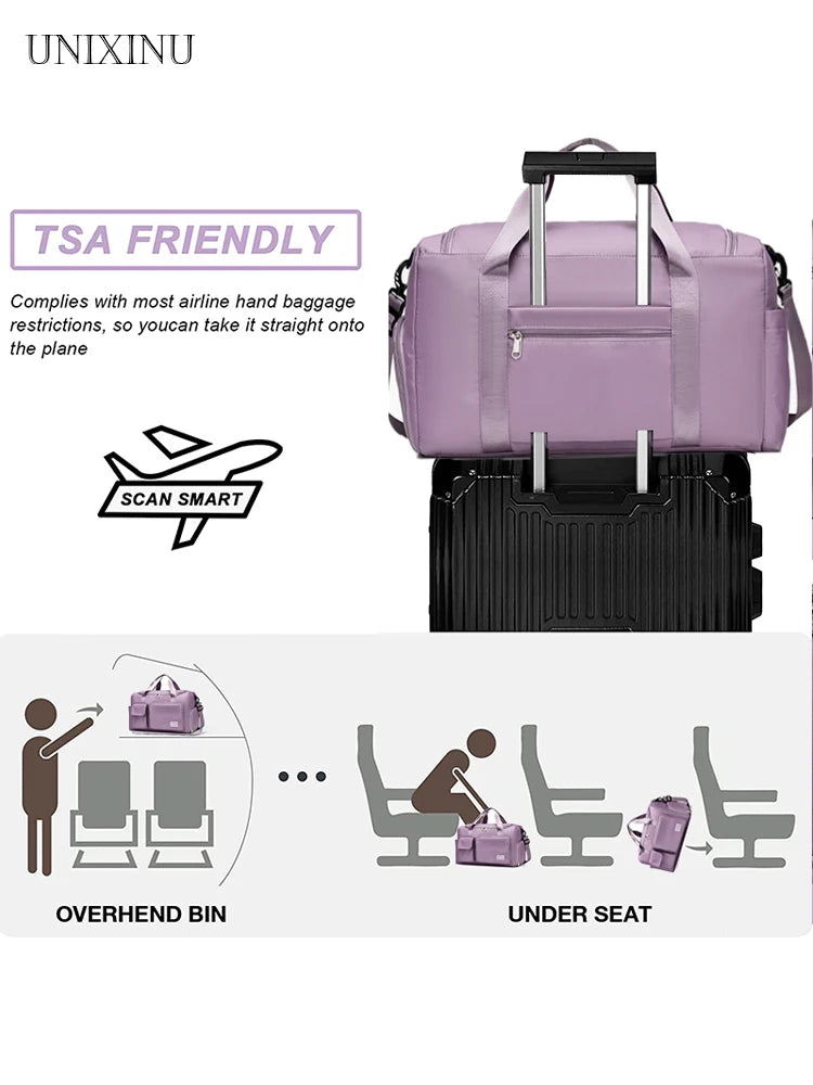 Large Capacity Weekender Overnight Duffle Bag